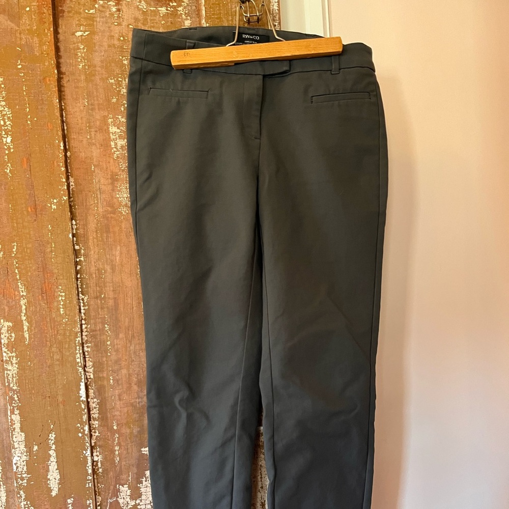 RW &CO Women's Straight Leg Ankle Slim Pants - Grey